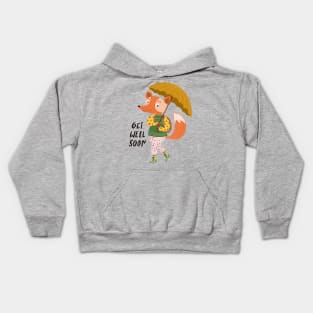 get well soon fox Kids Hoodie